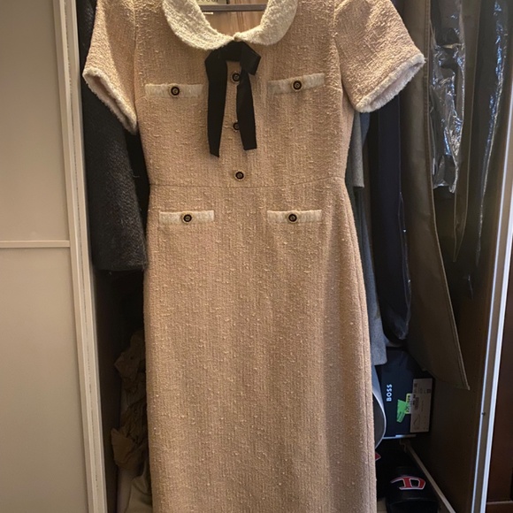 GUCCI PINK/CREAM TWEED DRESS - Picture 2 of 7